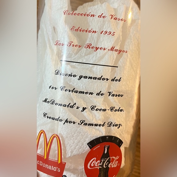 Vintage ‘95 McDonalds Coke Baltasar Glass - 3 Kings Day - Magi - Spanish Version - Picture 4 of 4